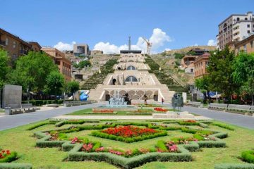 Yerevan Cascade monument with gardens and stairway